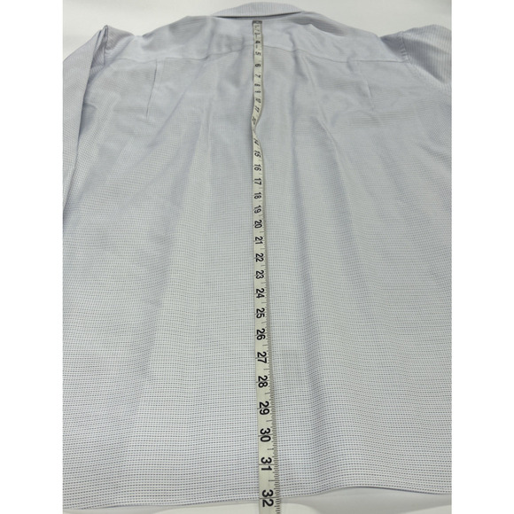 David Donahue Horizontal Dress Shirt Button Up Long Sleeve Size 18 Trim - 34/35 - Picture 13 of 13
